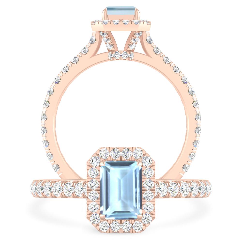 Rose Gold - Aquamarine