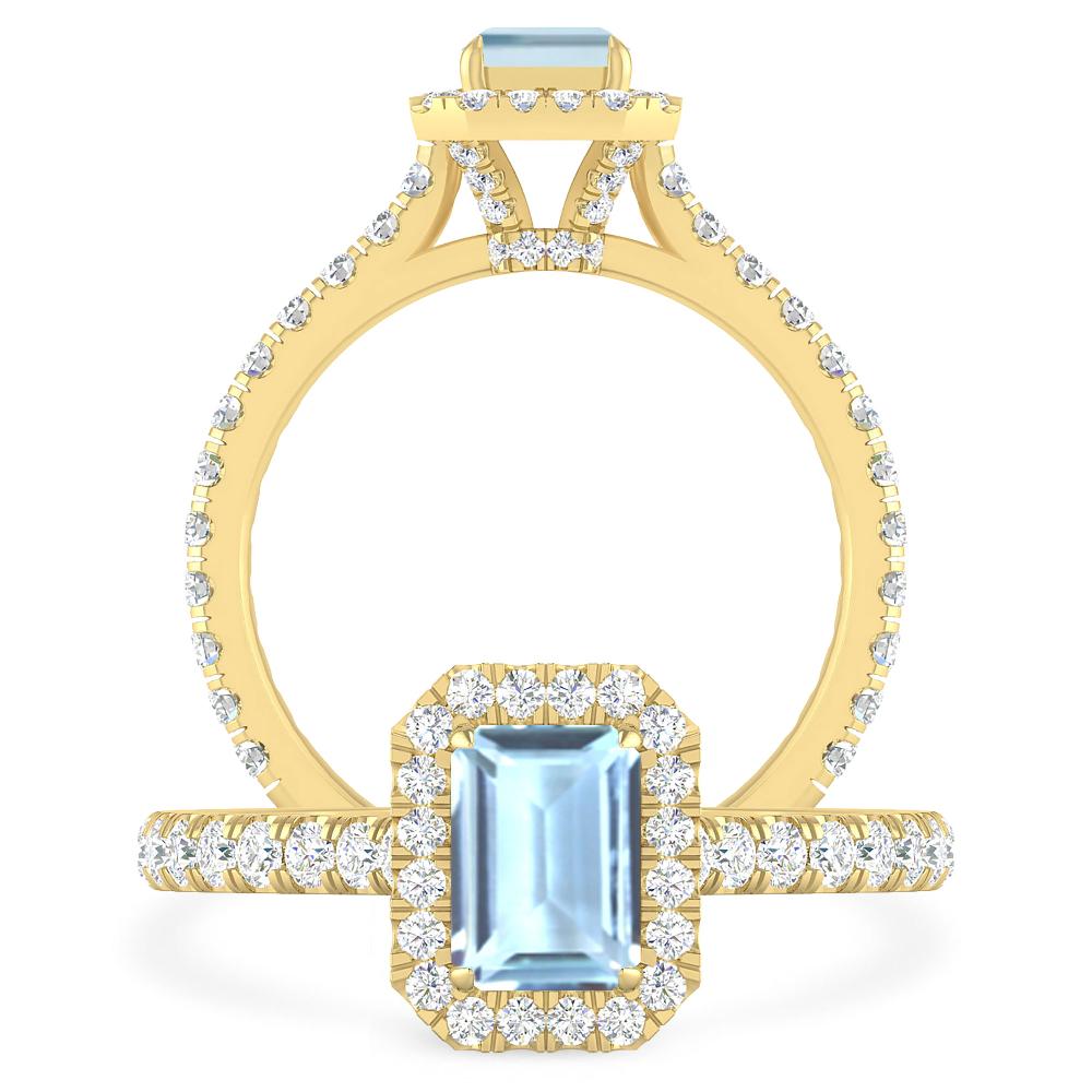 Yellow Gold - Aquamarine