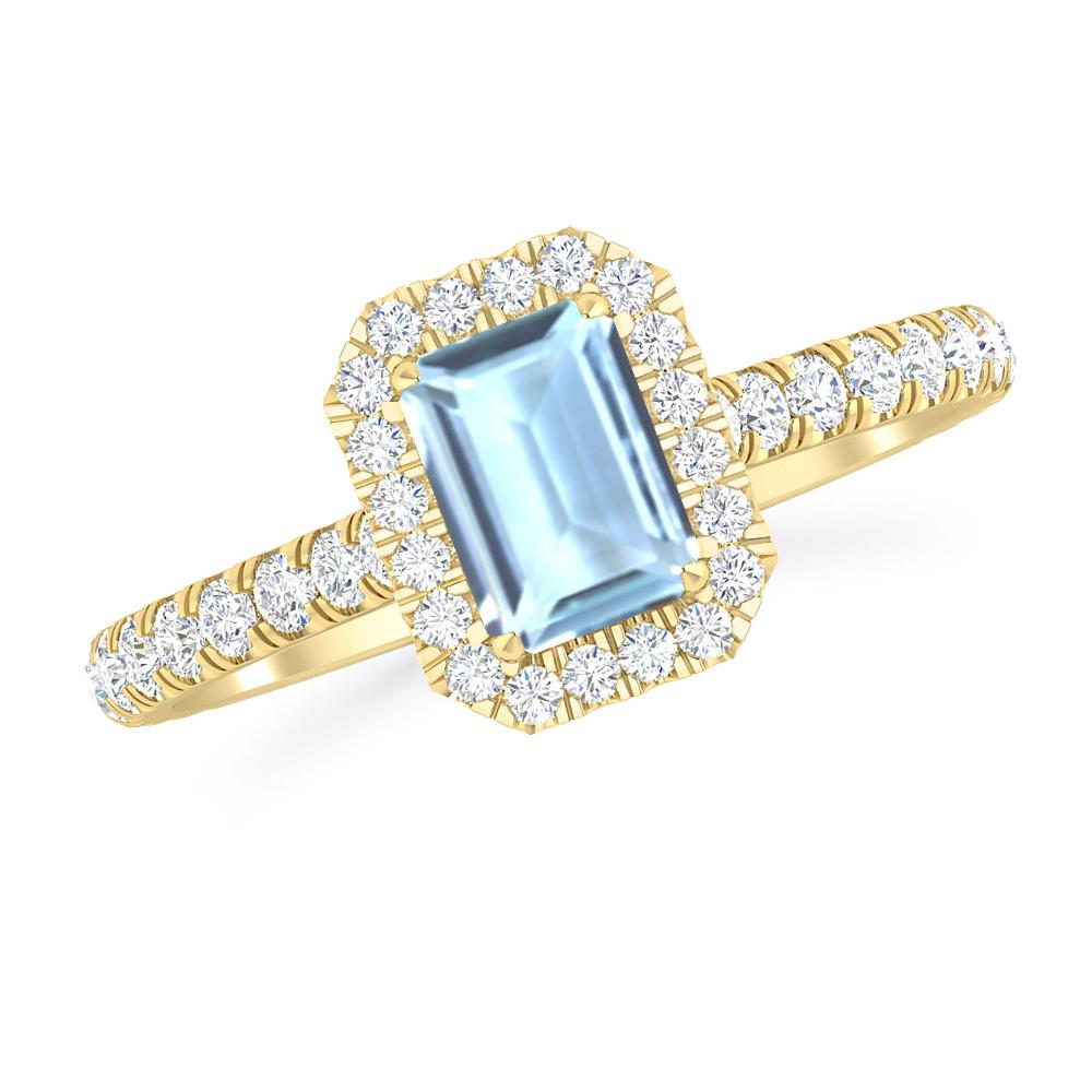 Yellow Gold - Aquamarine