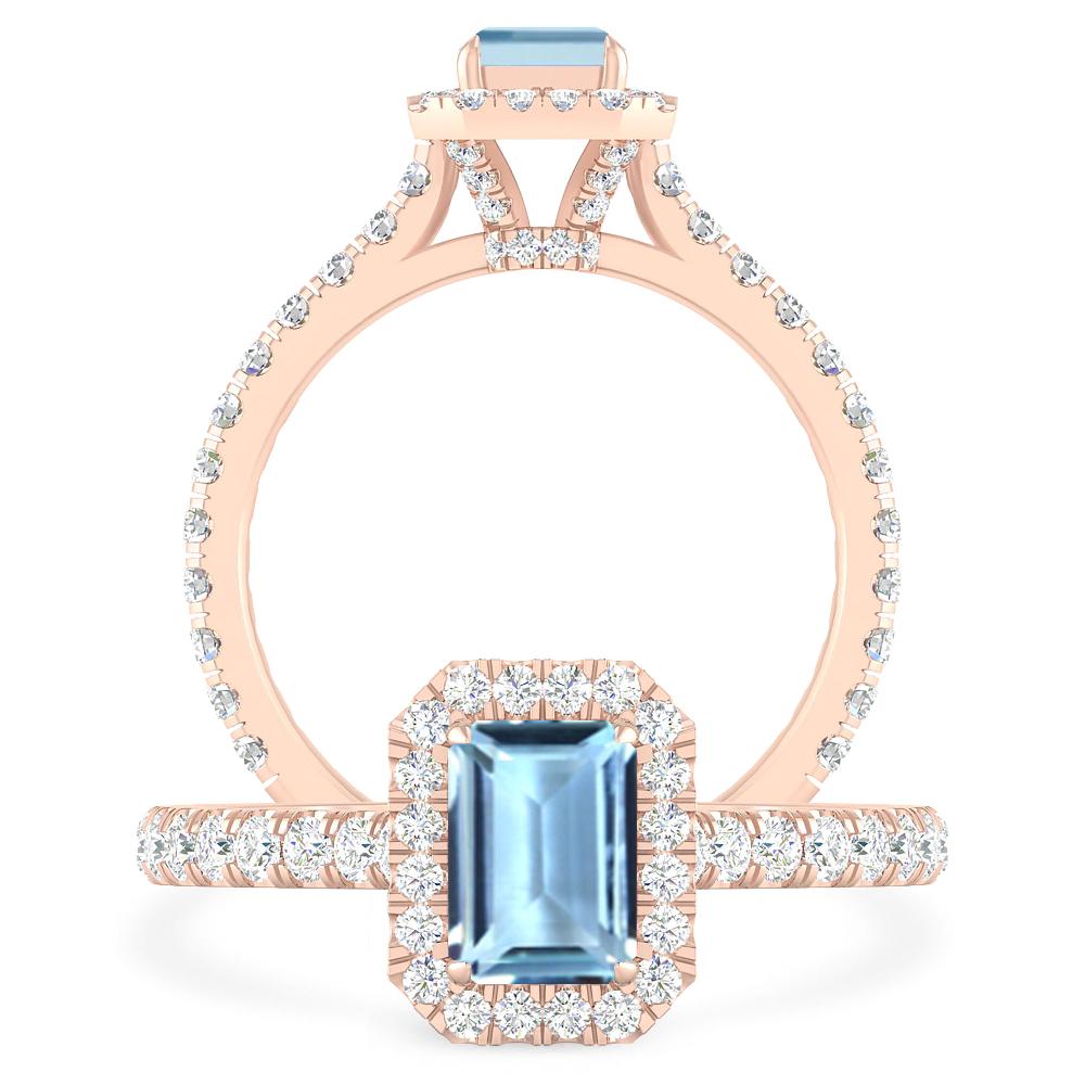 Rose Gold - Aquamarine