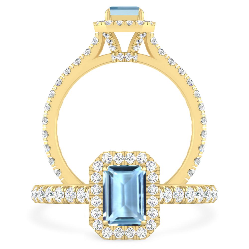 Yellow Gold - Aquamarine