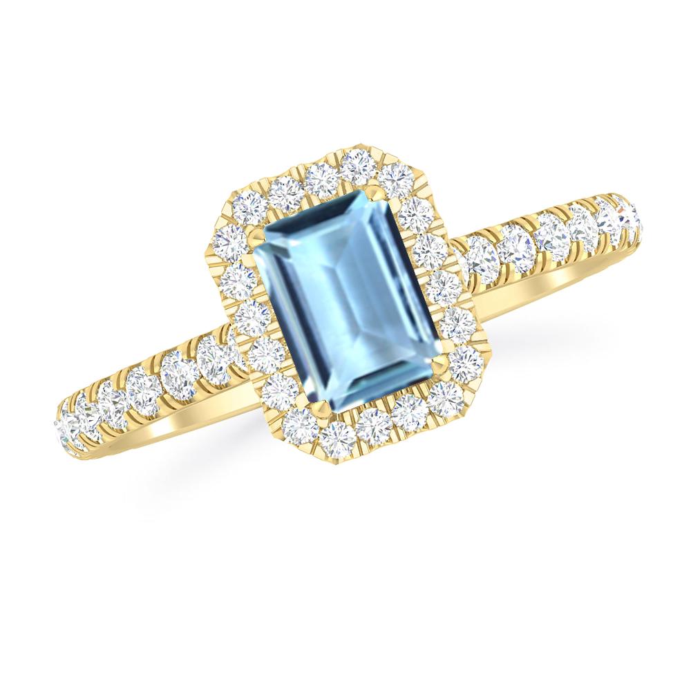 Yellow Gold - Aquamarine