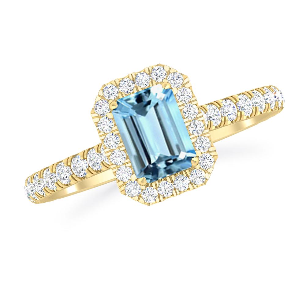 Yellow Gold - Aquamarine