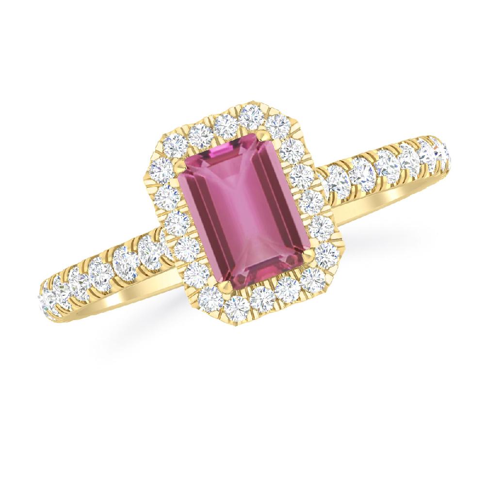 Yellow Gold - Pink Tourmaline