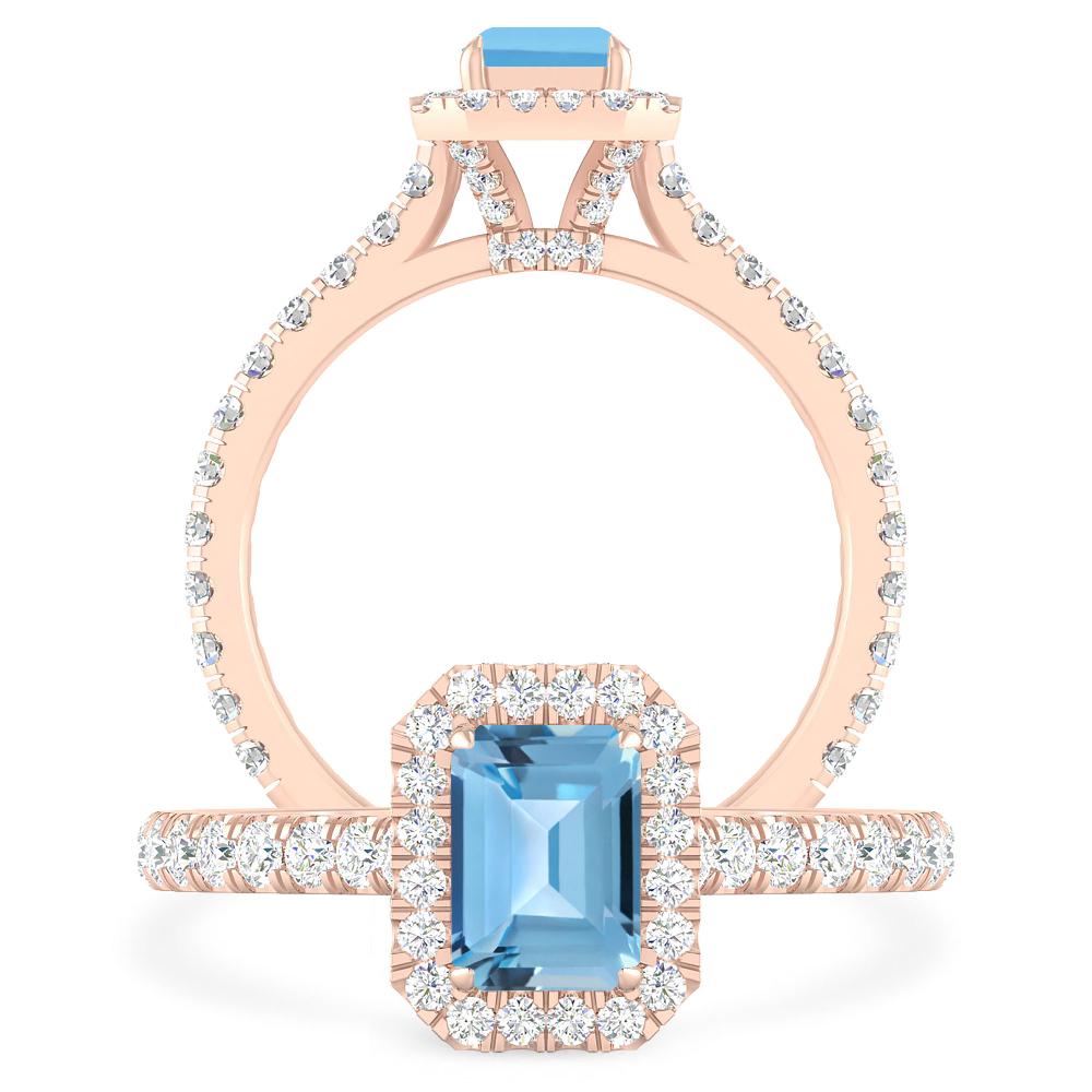 Rose Gold - Blue Topaz
