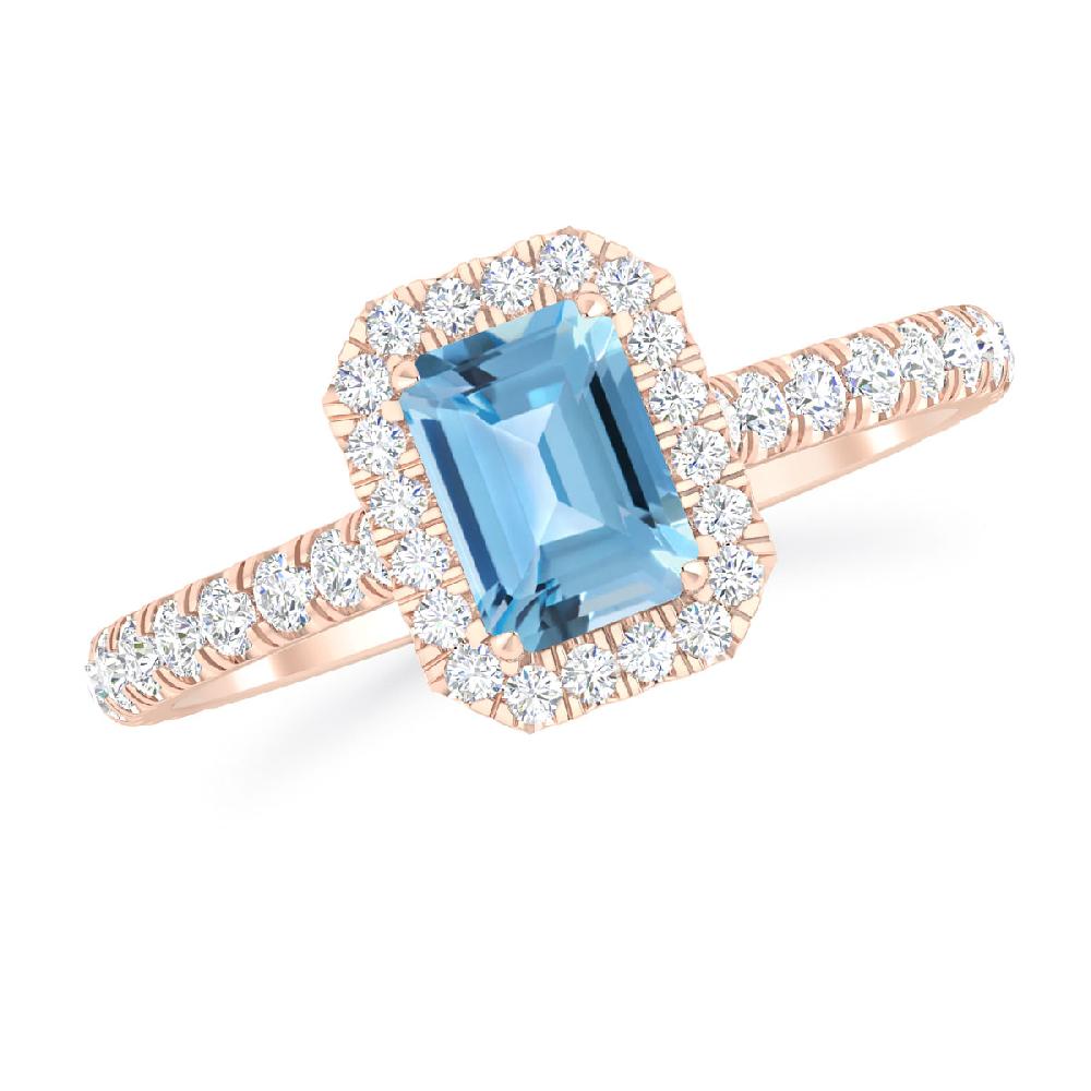 Rose Gold - Blue Topaz