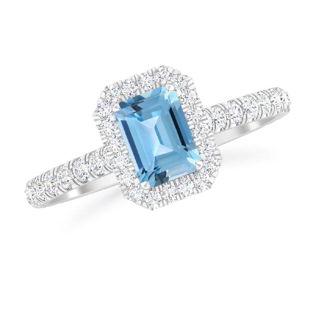 White Gold - Blue Topaz