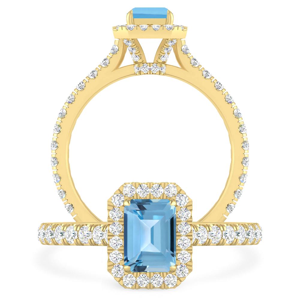 Yellow Gold - Blue Topaz