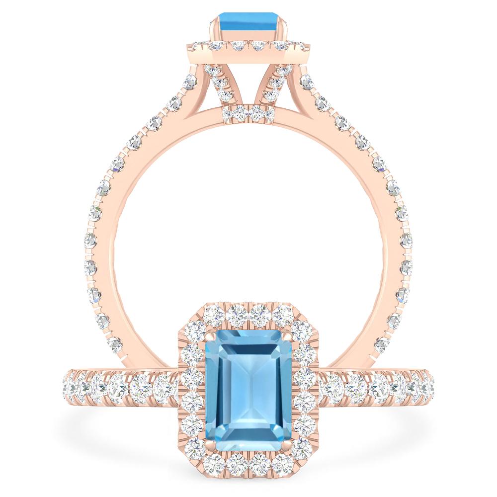 Rose Gold - Blue Topaz