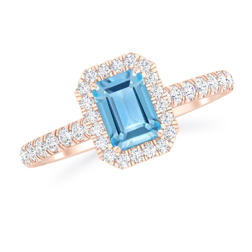 Rose Gold - Blue Topaz