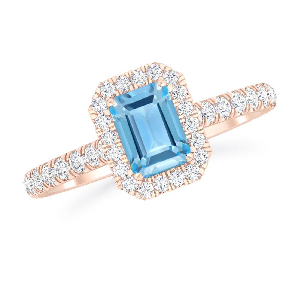 Rose Gold - Blue Topaz