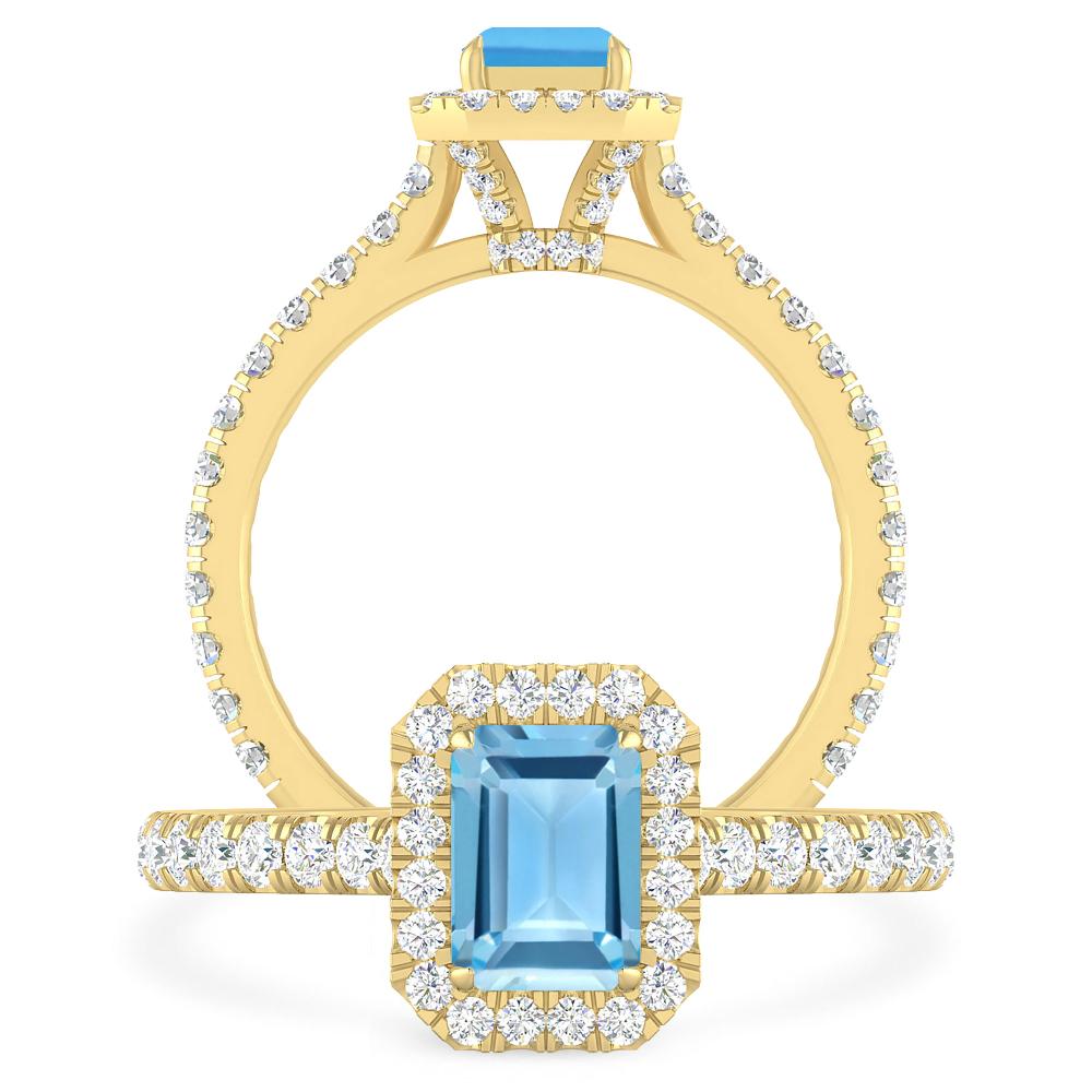 Yellow Gold - Blue Topaz