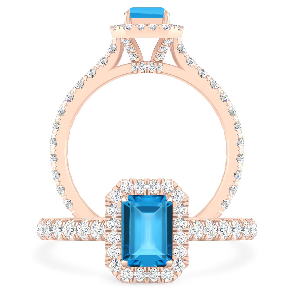 Rose Gold - Blue Topaz