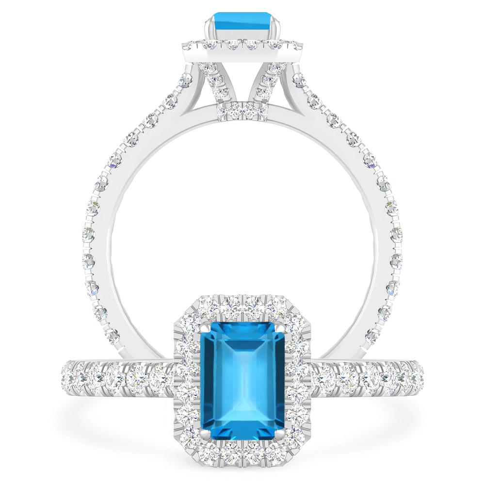 White Gold - Blue Topaz