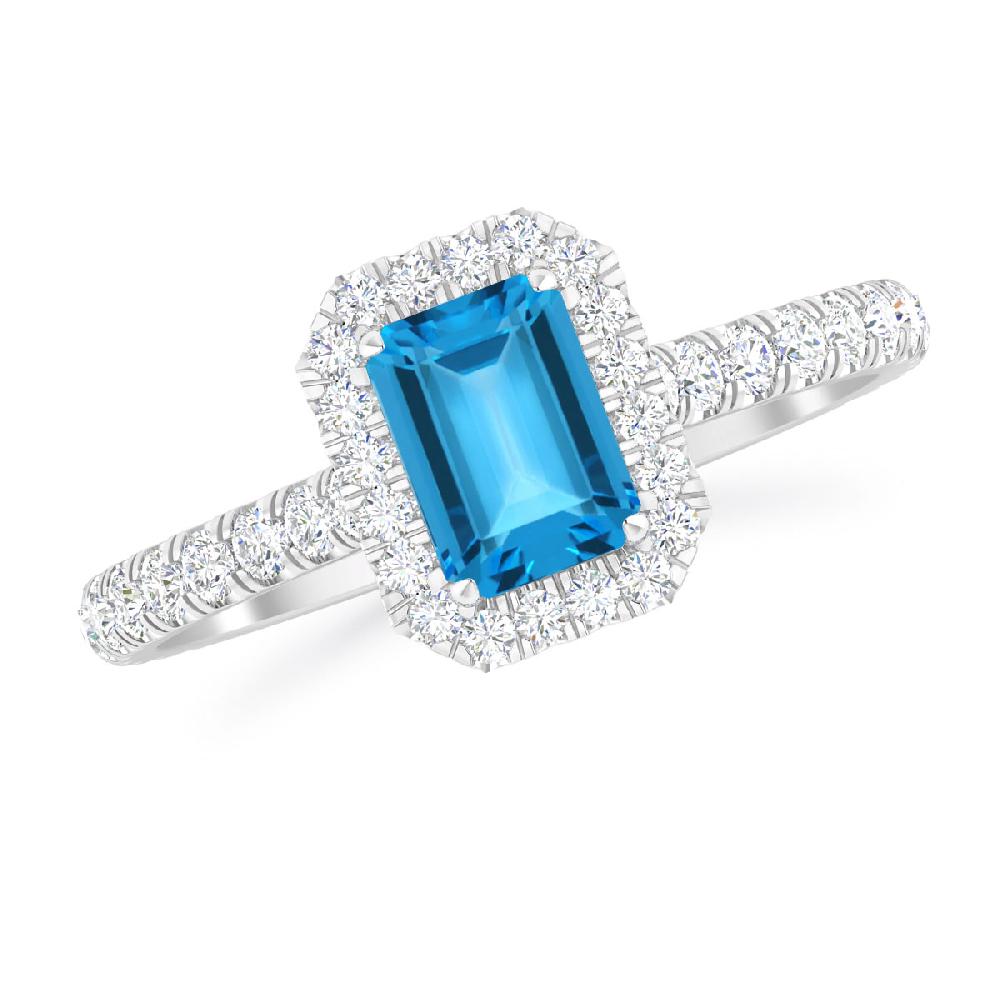 White Gold - Blue Topaz