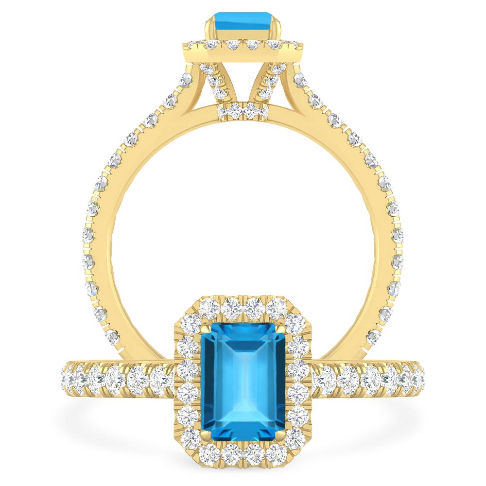 Yellow Gold - Blue Topaz