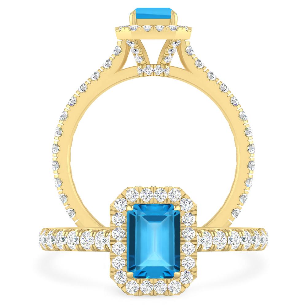 Yellow Gold - Blue Topaz