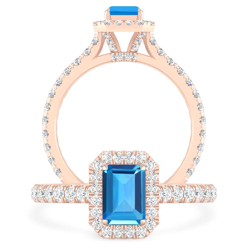 Rose Gold - Blue Topaz