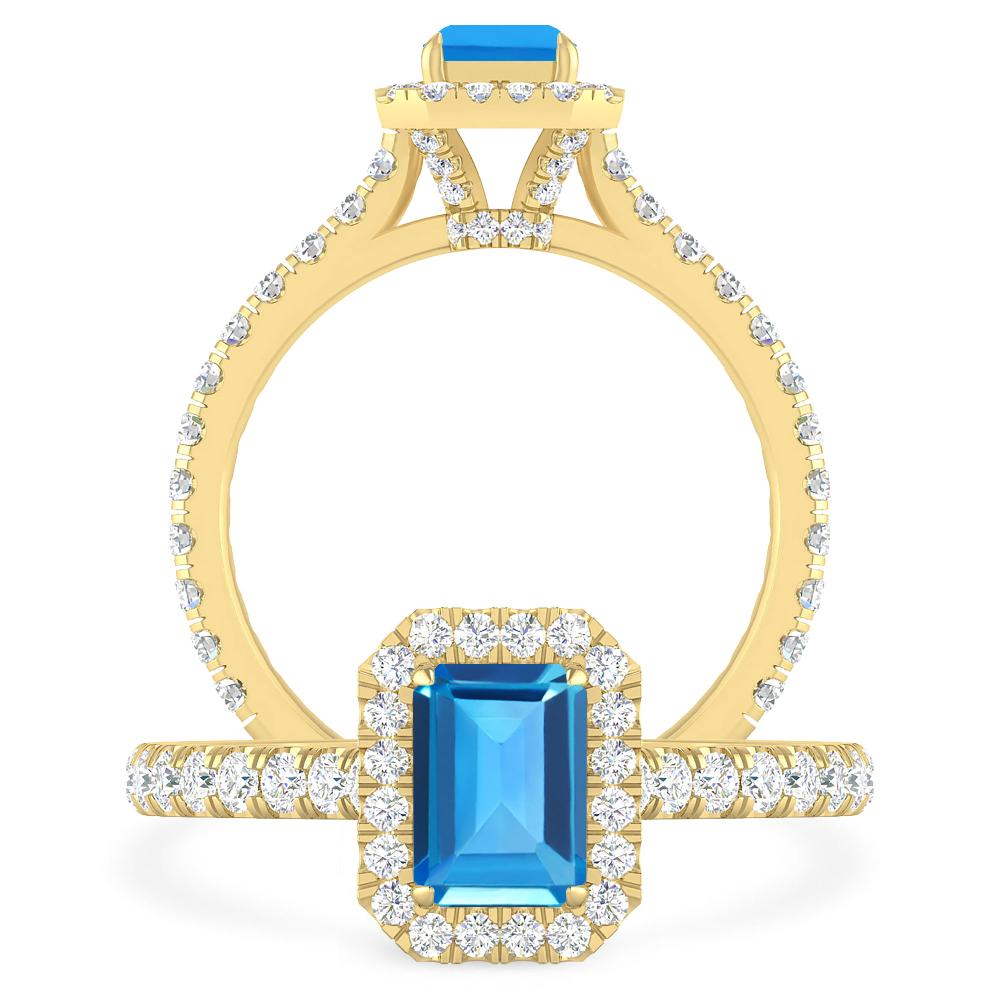 Yellow Gold - Blue Topaz