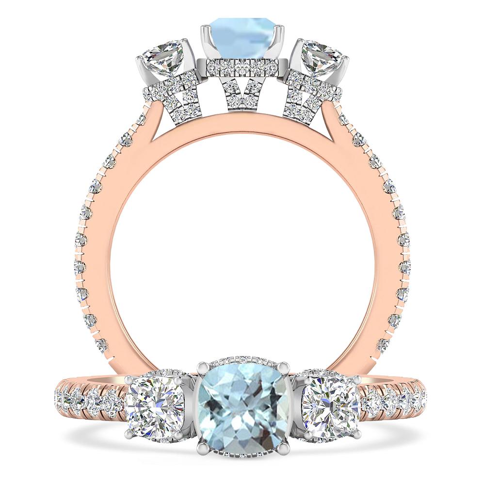 Rose Gold - Aquamarine