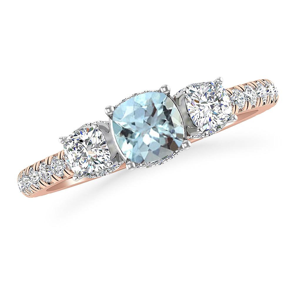 Rose Gold - Aquamarine