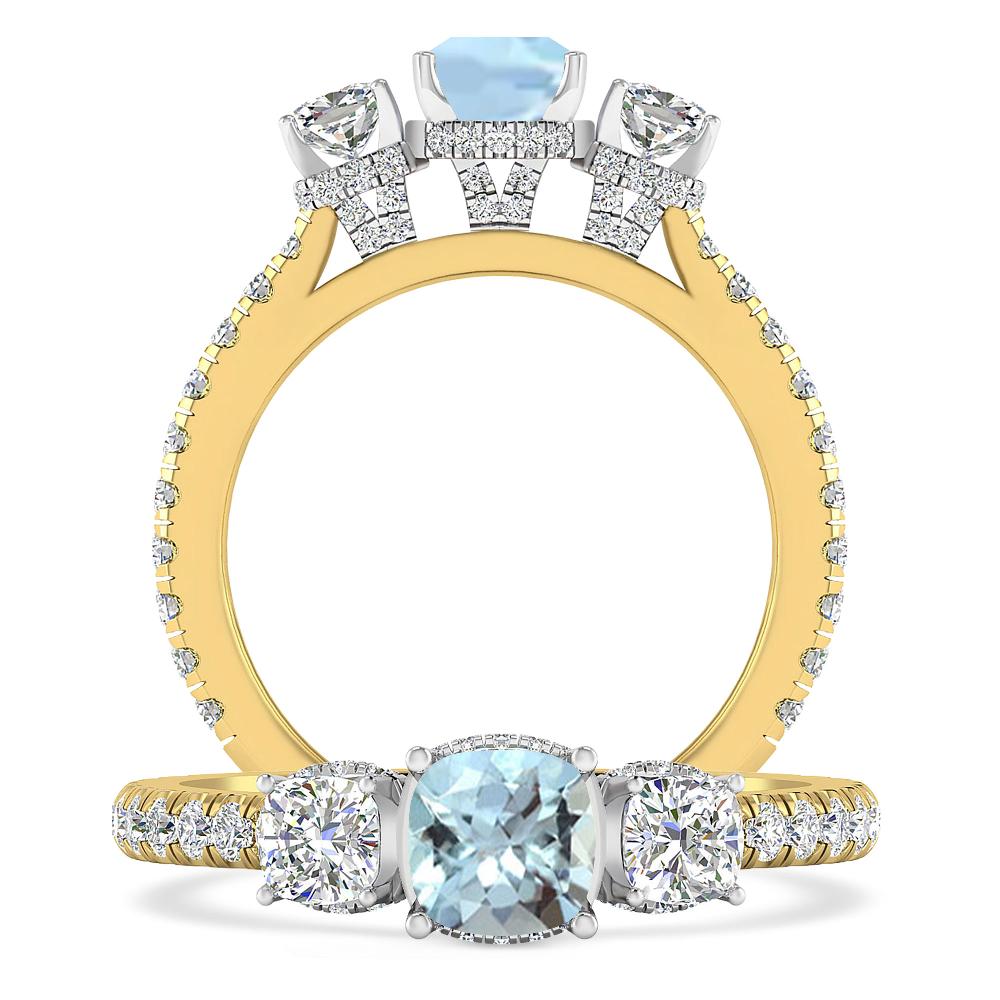Yellow Gold - Aquamarine