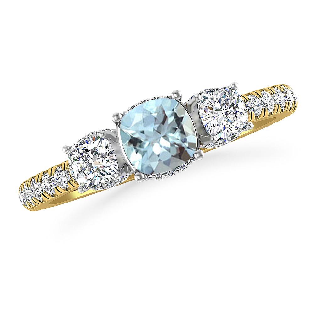 Yellow Gold - Aquamarine