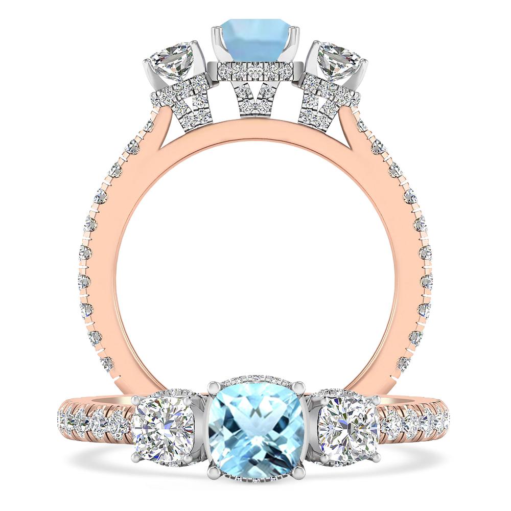 Rose Gold - Aquamarine