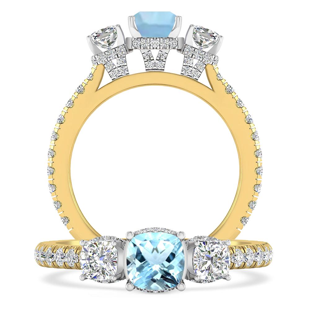 Yellow Gold - Aquamarine