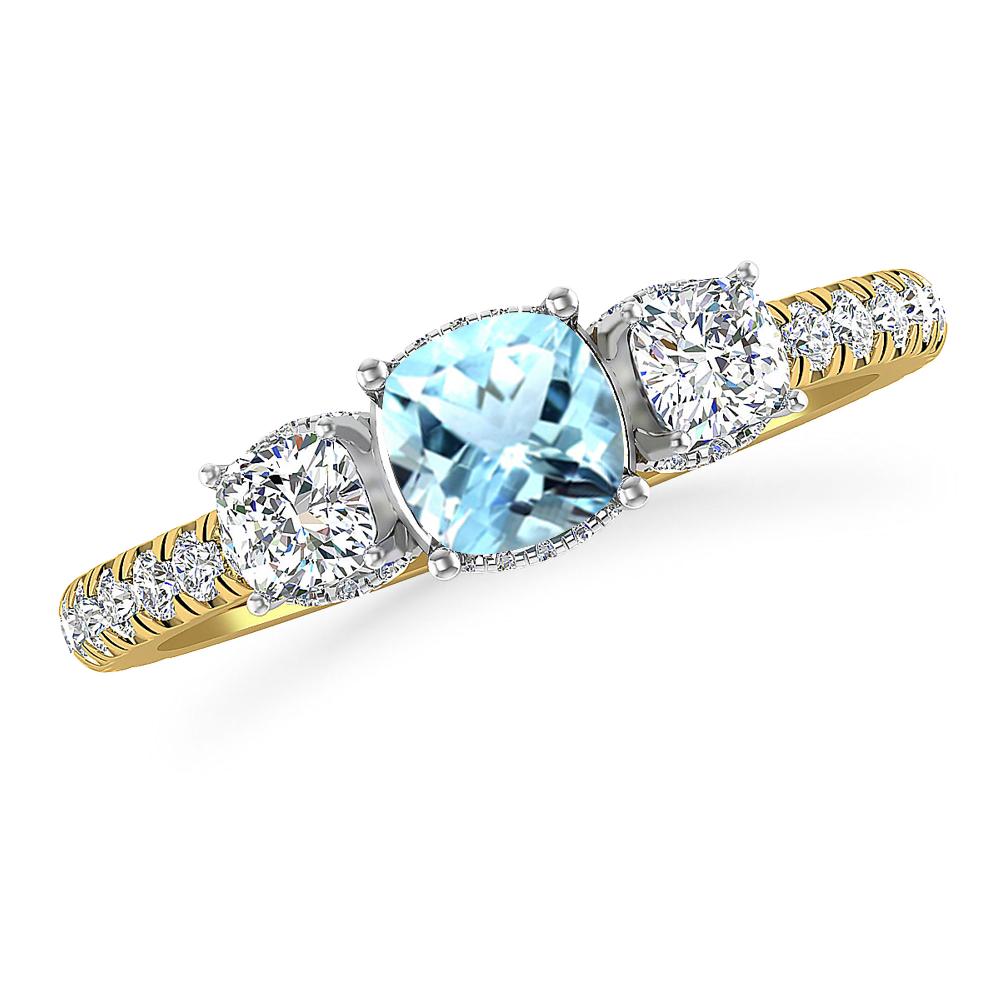 Yellow Gold - Aquamarine