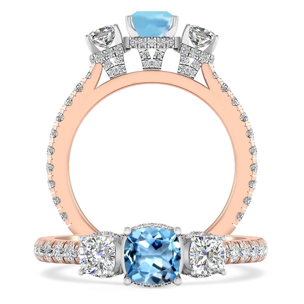 Rose Gold - Aquamarine