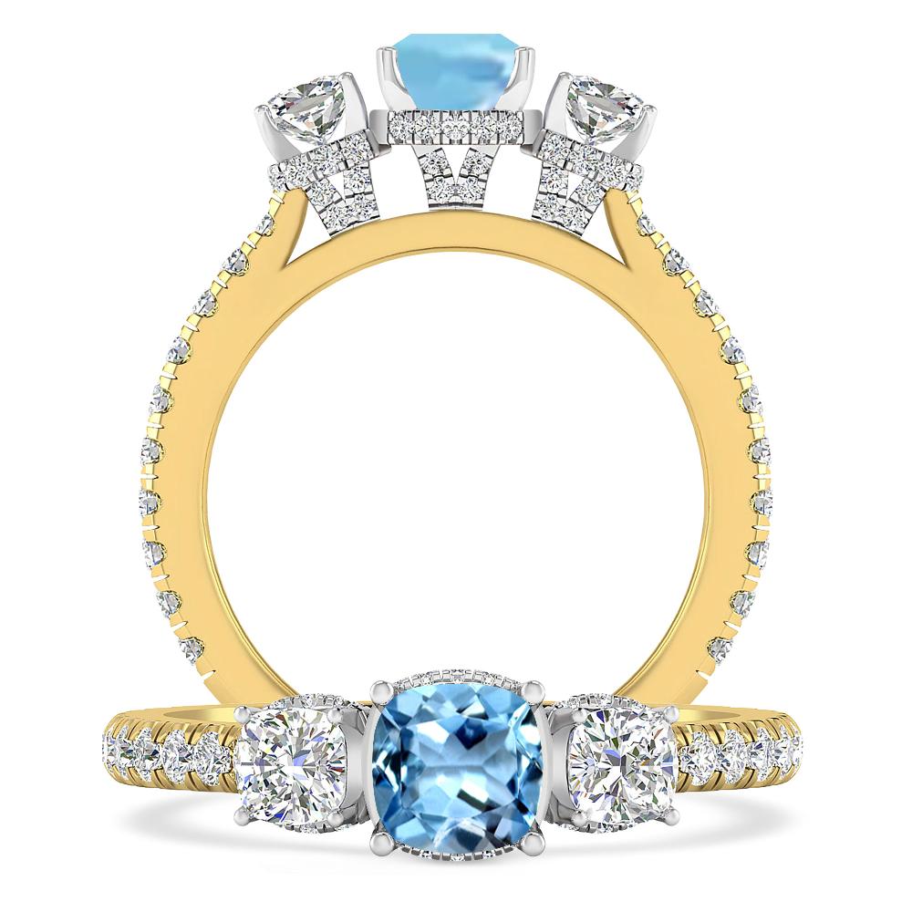 Yellow Gold - Aquamarine