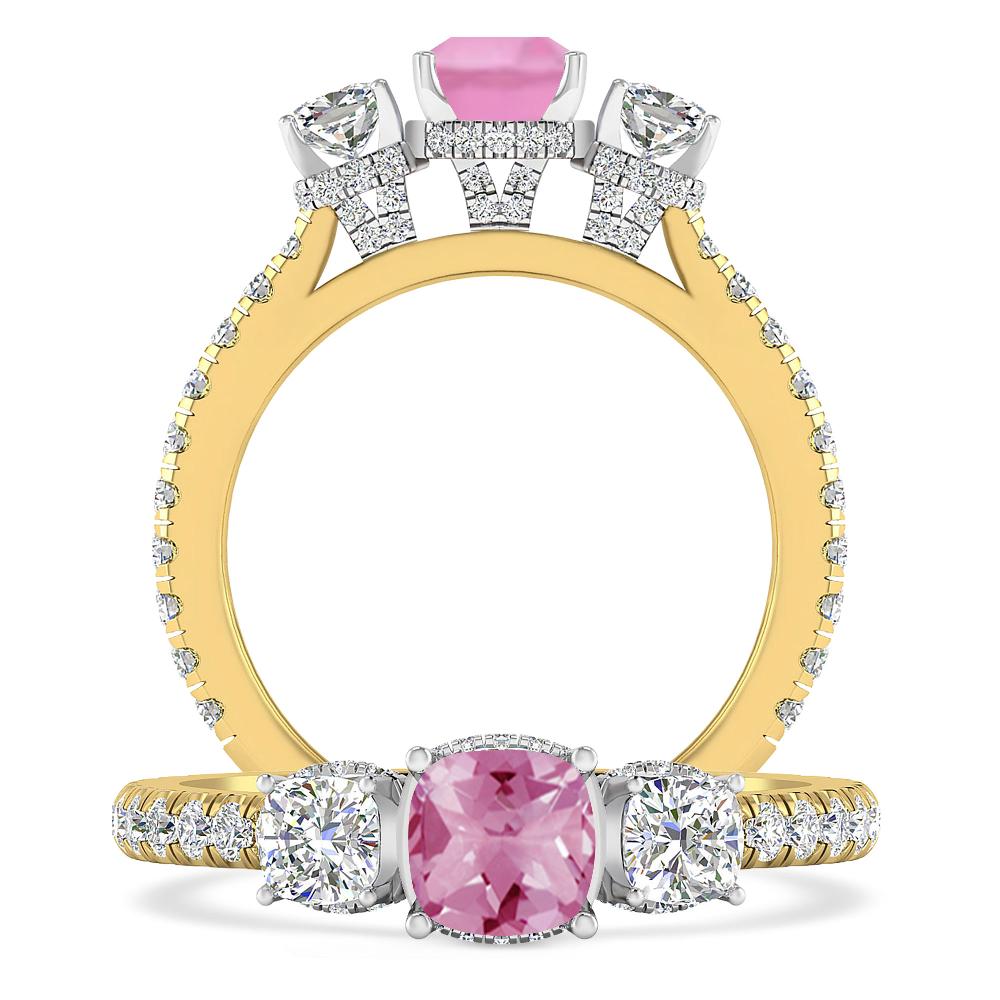 Yellow Gold - Pink Tourmaline