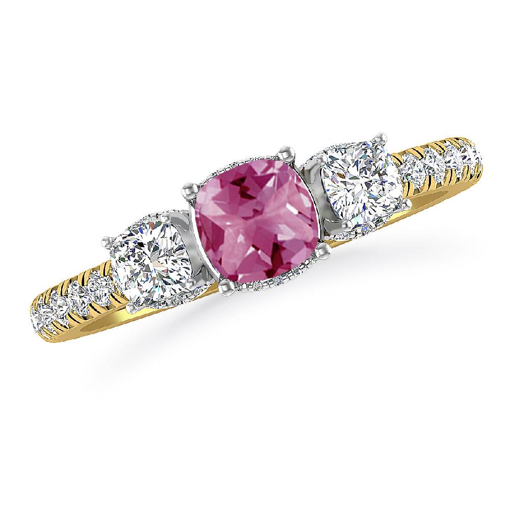 Yellow Gold - Pink Tourmaline