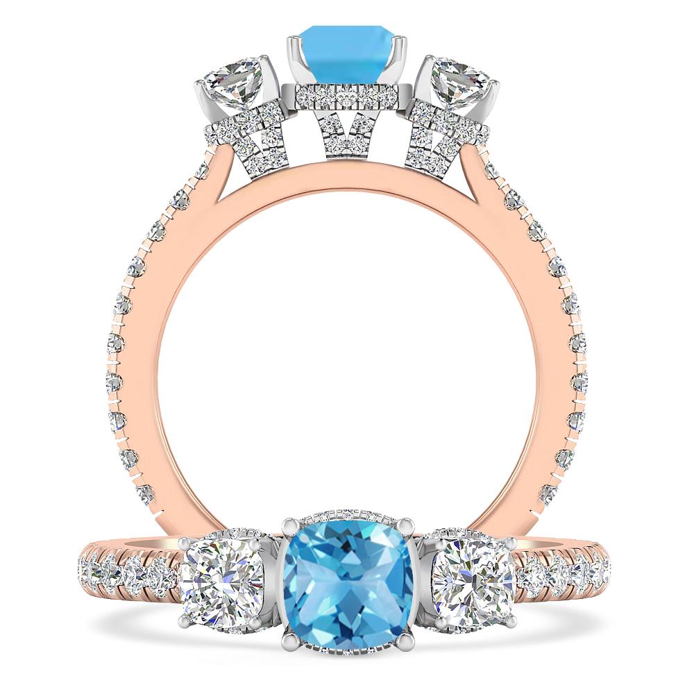 Rose Gold - Blue Topaz