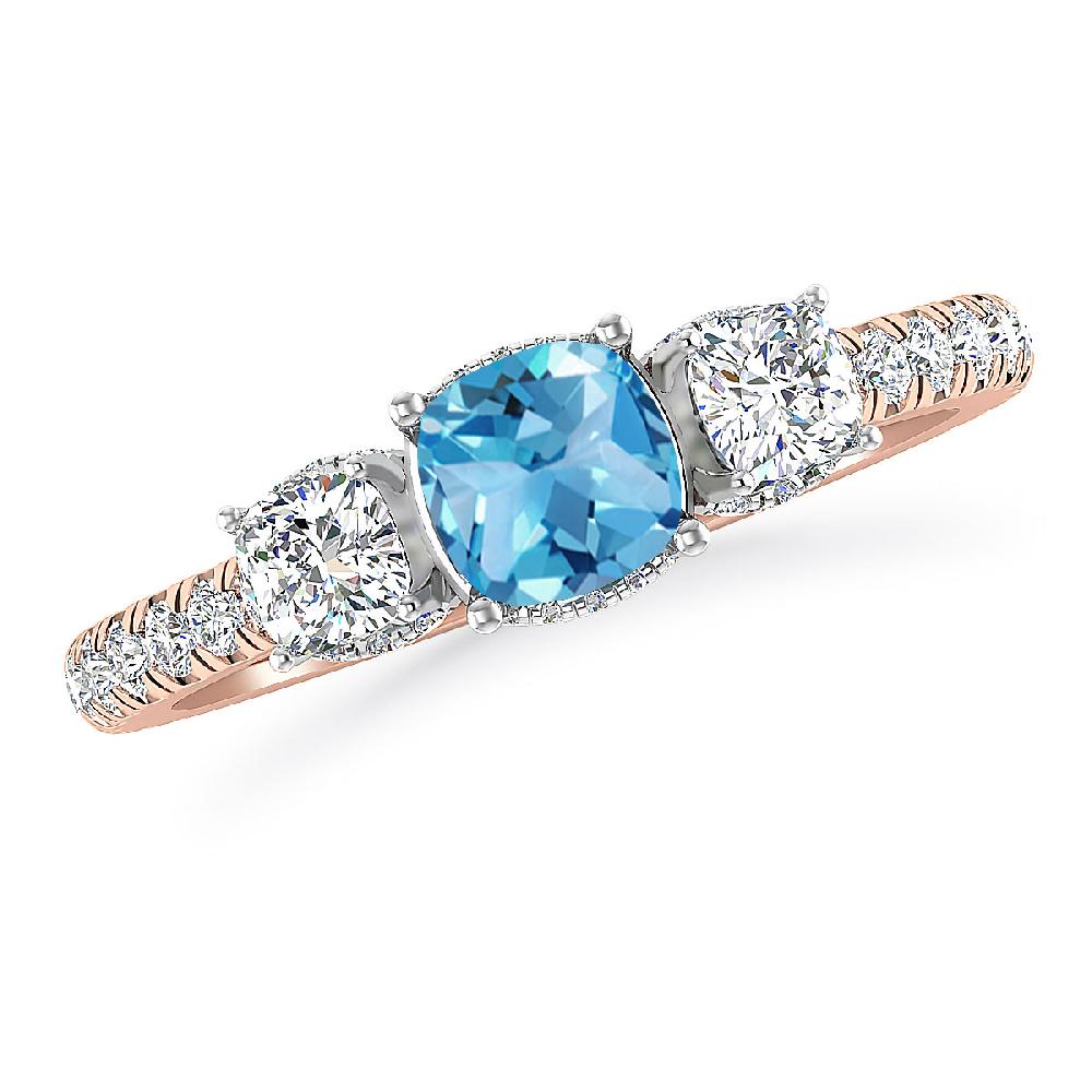 Rose Gold - Blue Topaz