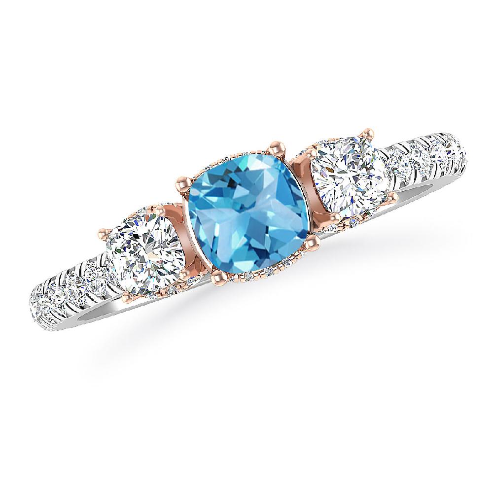 White Gold - Blue Topaz