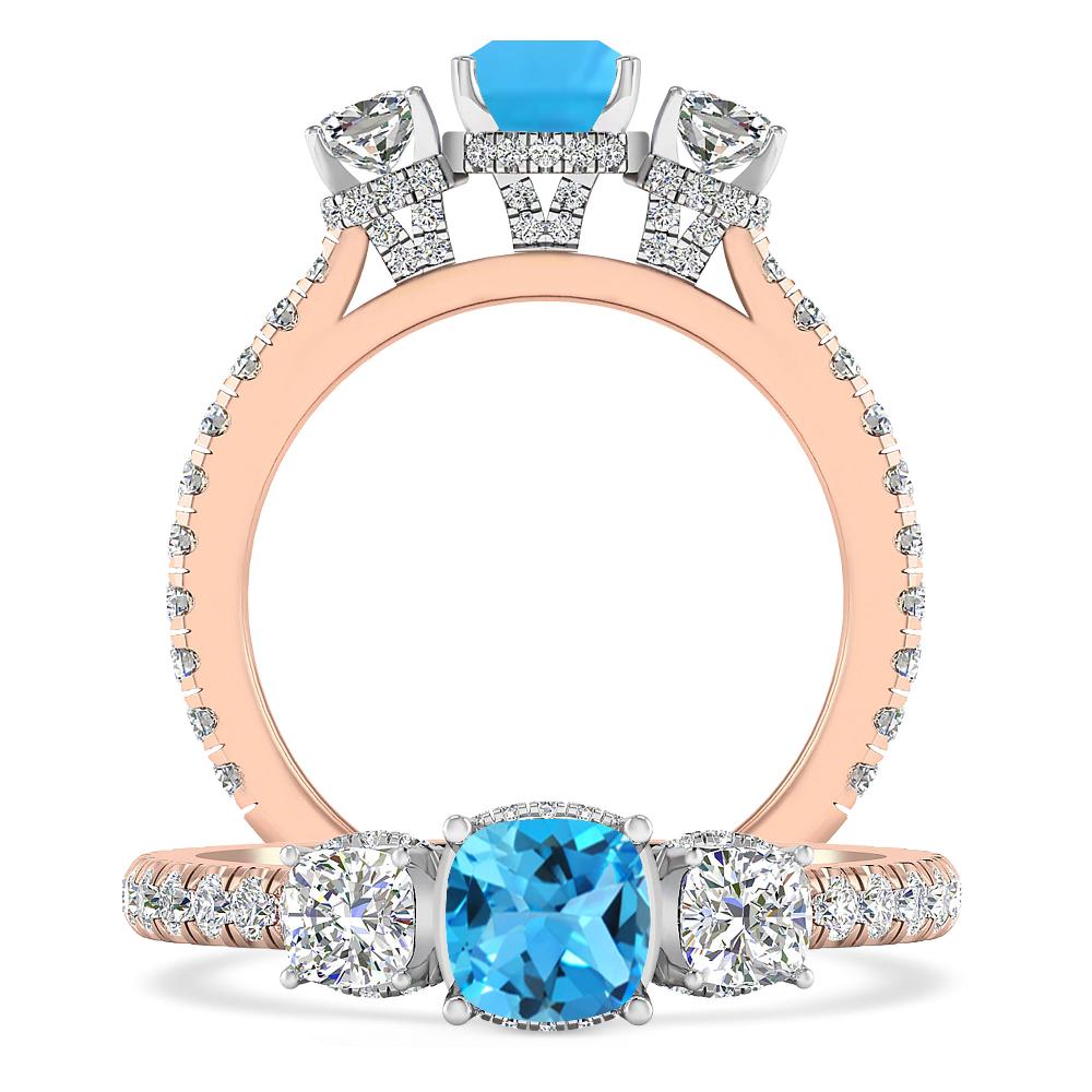 Rose Gold - Blue Topaz