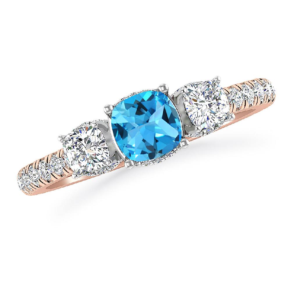 Rose Gold - Blue Topaz