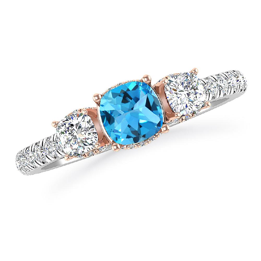 White Gold - Blue Topaz