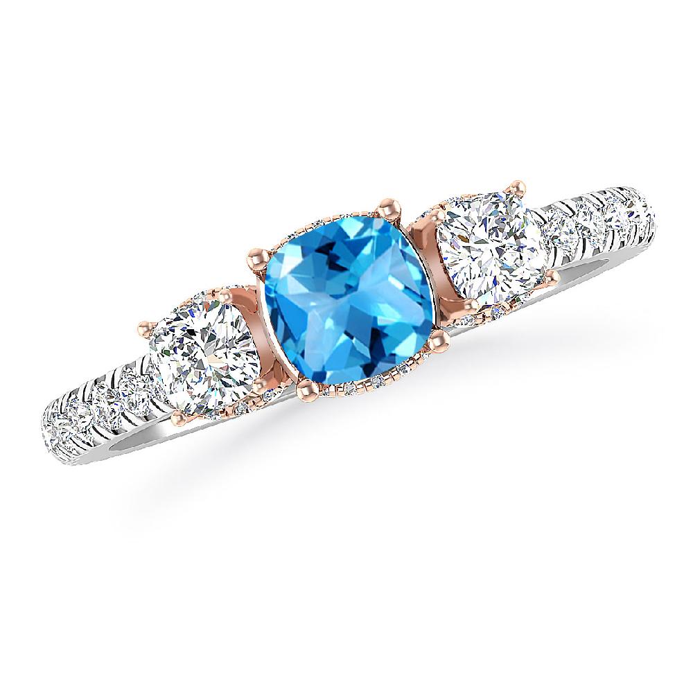 White Gold - Blue Topaz