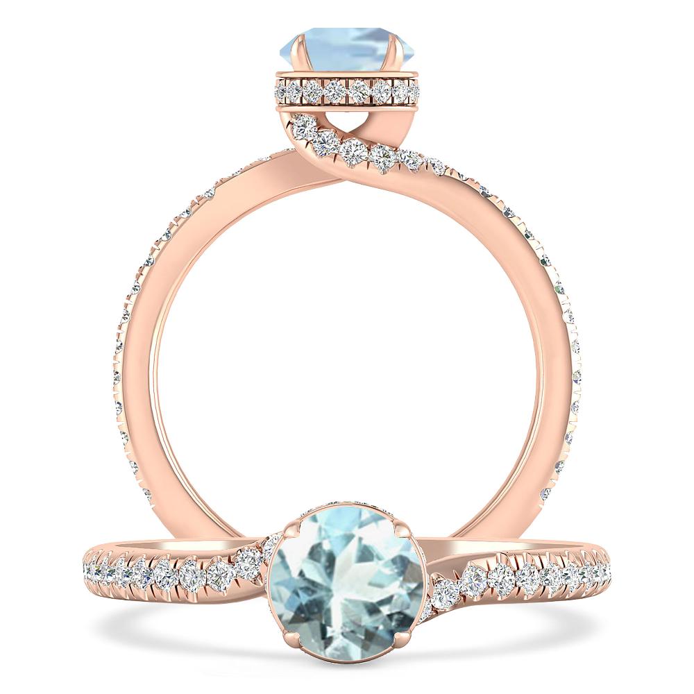 Rose Gold - Aquamarine