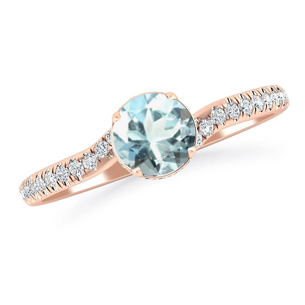 Rose Gold - Aquamarine