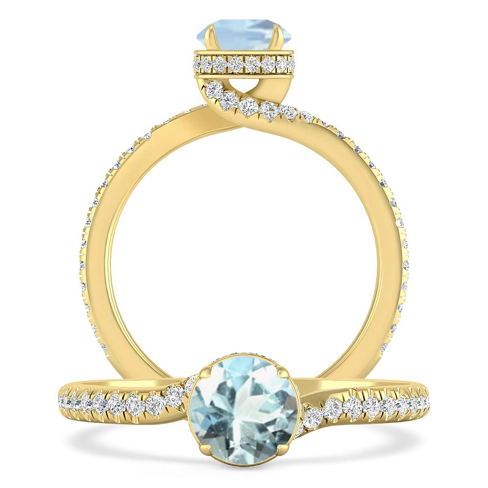 Yellow Gold - Aquamarine