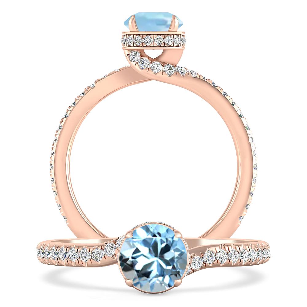 Rose Gold - Aquamarine