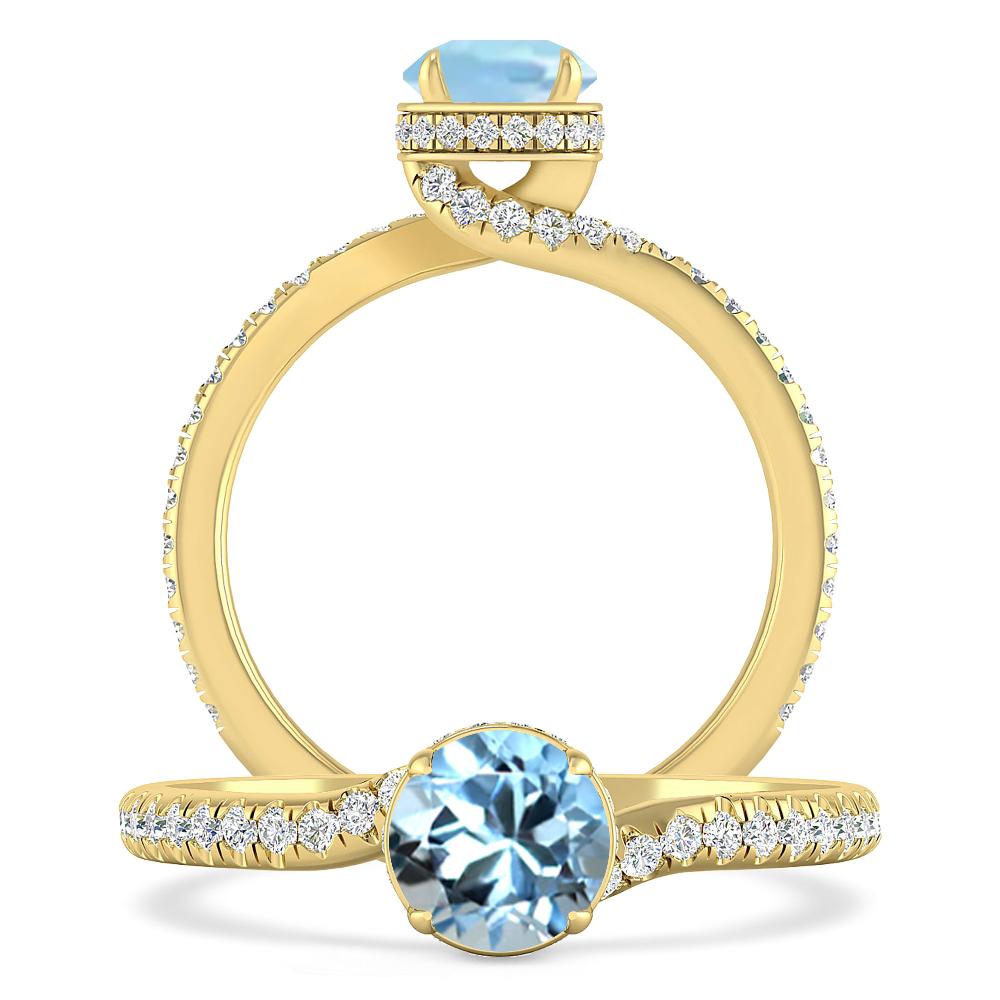 Yellow Gold - Aquamarine