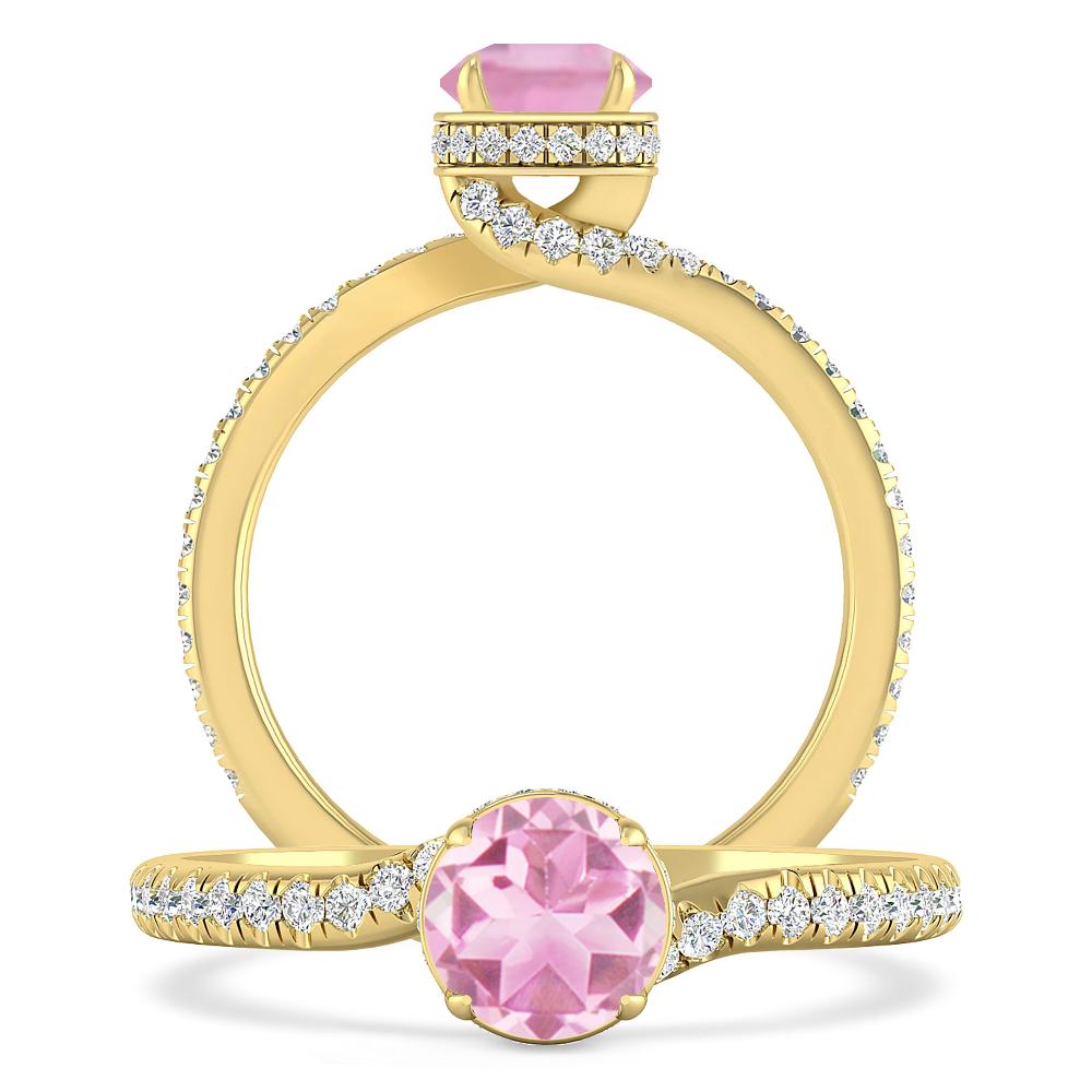 Yellow Gold - Pink Tourmaline