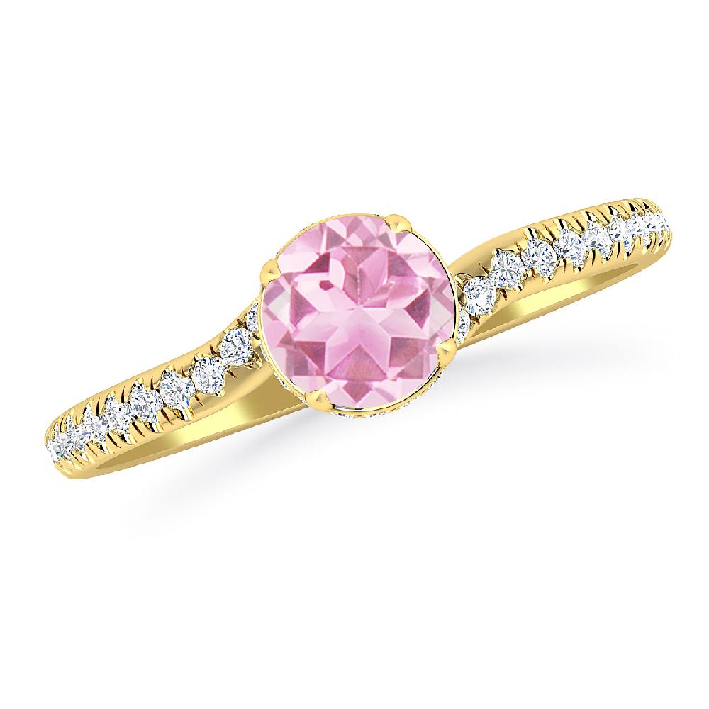 Yellow Gold - Pink Tourmaline