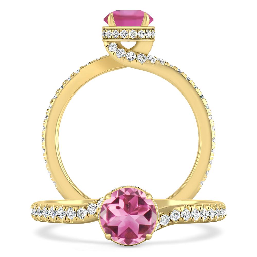 Yellow Gold - Pink Tourmaline