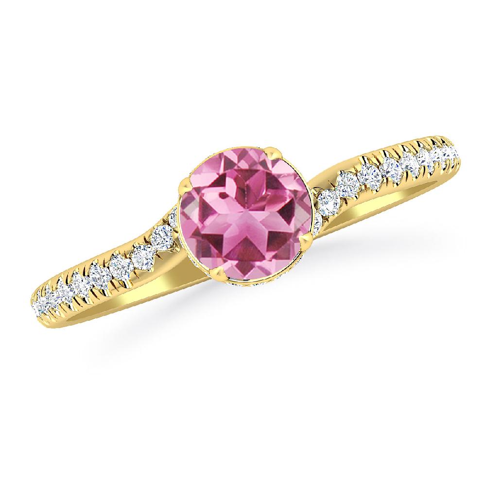 Yellow Gold - Pink Tourmaline